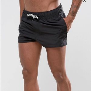 ASOS Swim Shorts in Black super short length XXL